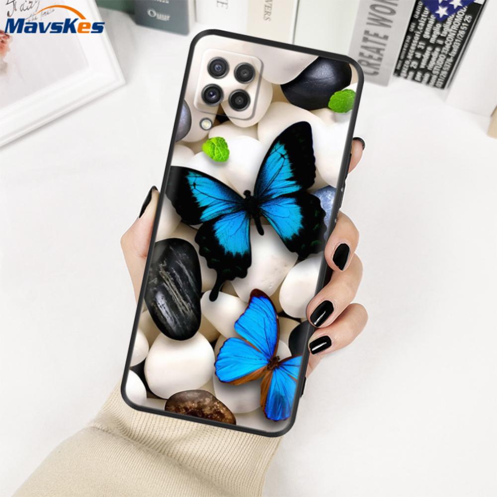 For Samsung Galaxy M22 Case SM-M225FV Black Bumper Soft TPU Cover For Samsung M32 4G M325FV Case Silicone M 22 M 32 Fundas Cute