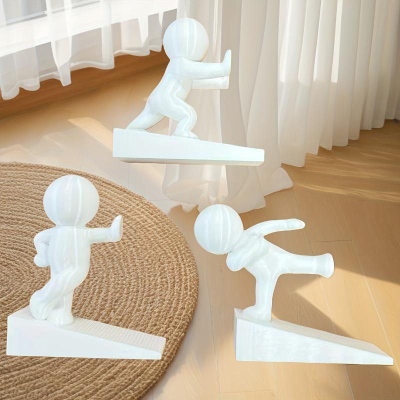 Cute white kung fu character door stopper