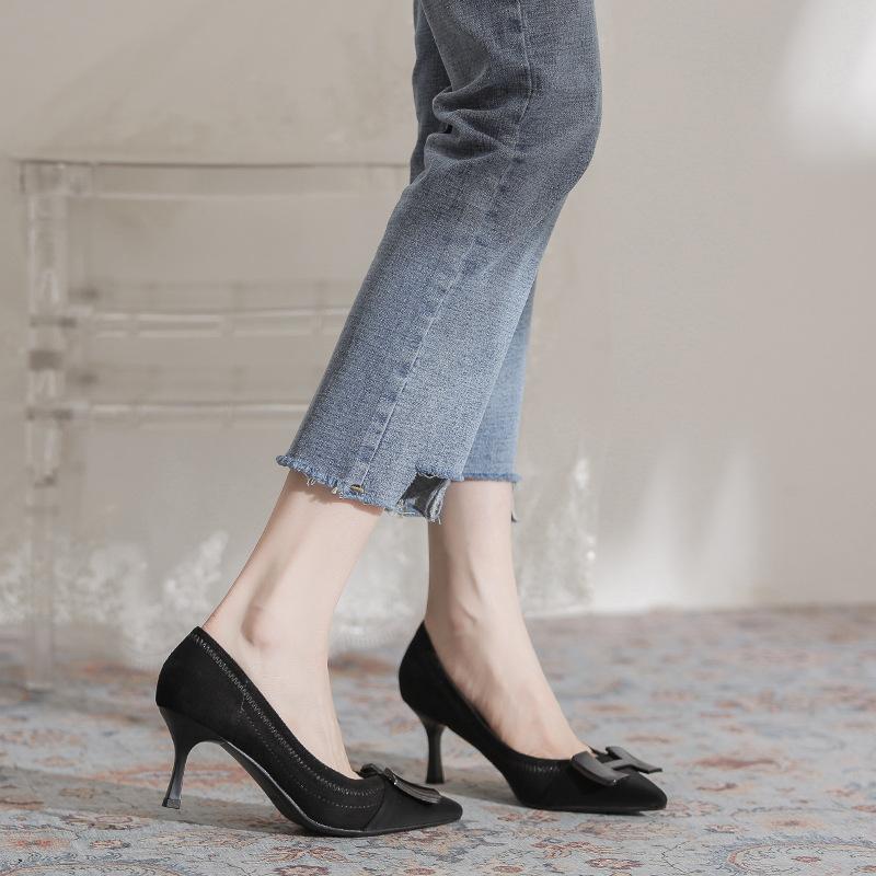 French design sense niche high heels women's thin heels small fragrant style with skirt spring and summer new versatile fashion shoes
