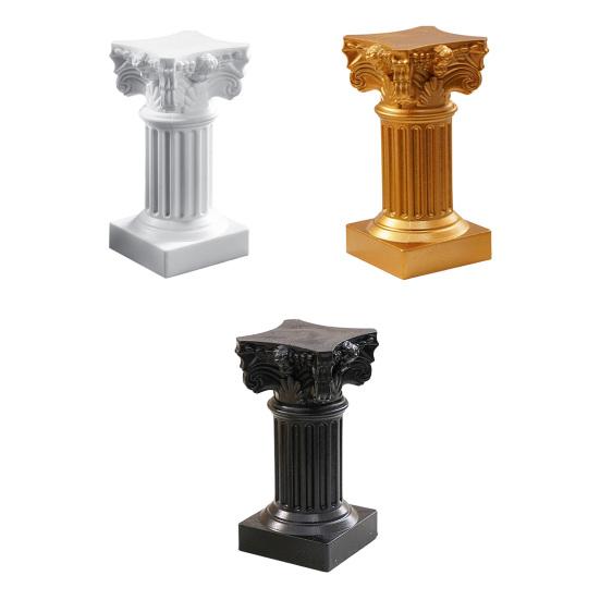 Roman Pillar Candle Holder Mini Greek Column Candle Stand Resin White Candlestick Holder for Wedding Banquet Home Table Centerpiece Photo Prop