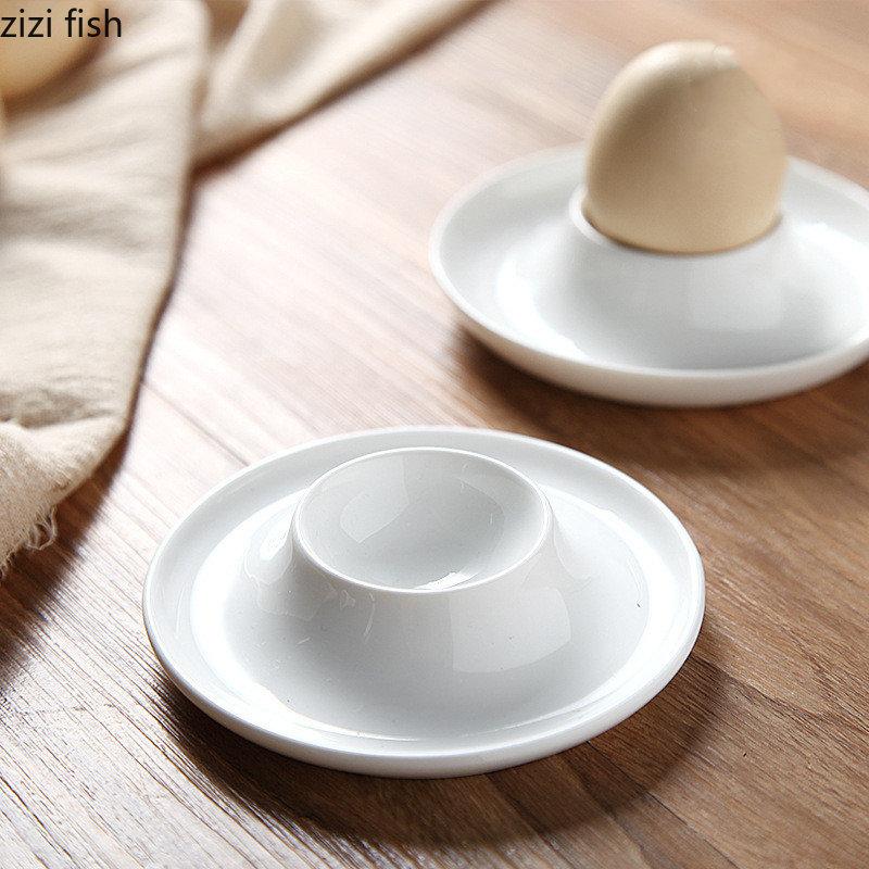 Pure White Ceramic Plate Egg Tray Egg Cup Egg Rack Storage Tray Kitchen Storage Tableware Specialty Plates Dish Dessert Bowl