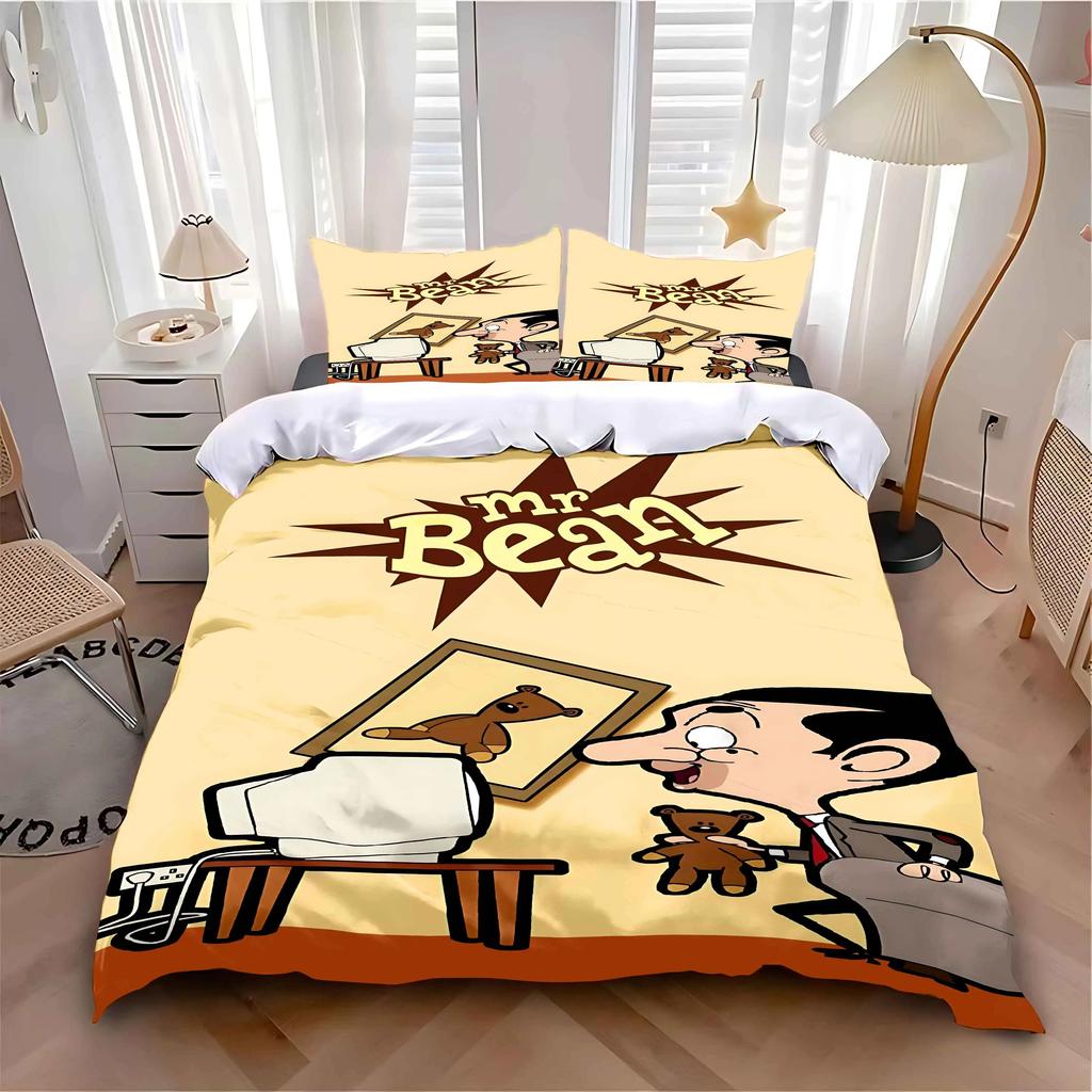 Bohnen Zeichentrickserie Bettwäsche-Sets Steppdecke Tagesdecke Bettbezug Cartoon Bettbezug Kissenbezug Kinder Erwachsene Größe Heimtextilien