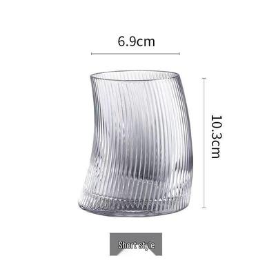 Tasse en verre WuTuo en forme de croissant rayé