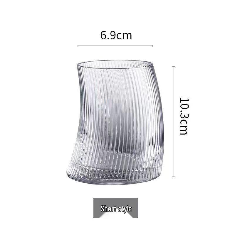 WuTuo Striped Crescent Glass Cup