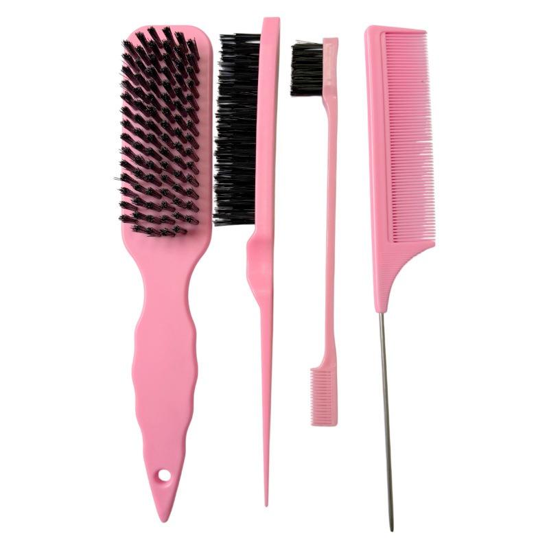 

4PCS Professional Pointed Tail Comb Set with Nylon Bristles Anti Static for Precise Hair Parting and Styling Salon Tools