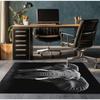 Black Elephant 3D Printed Crystal Velvet Rug Modern Office Desk Floor Mat Animal Design Home Decor Anti Slip Soft Carpet