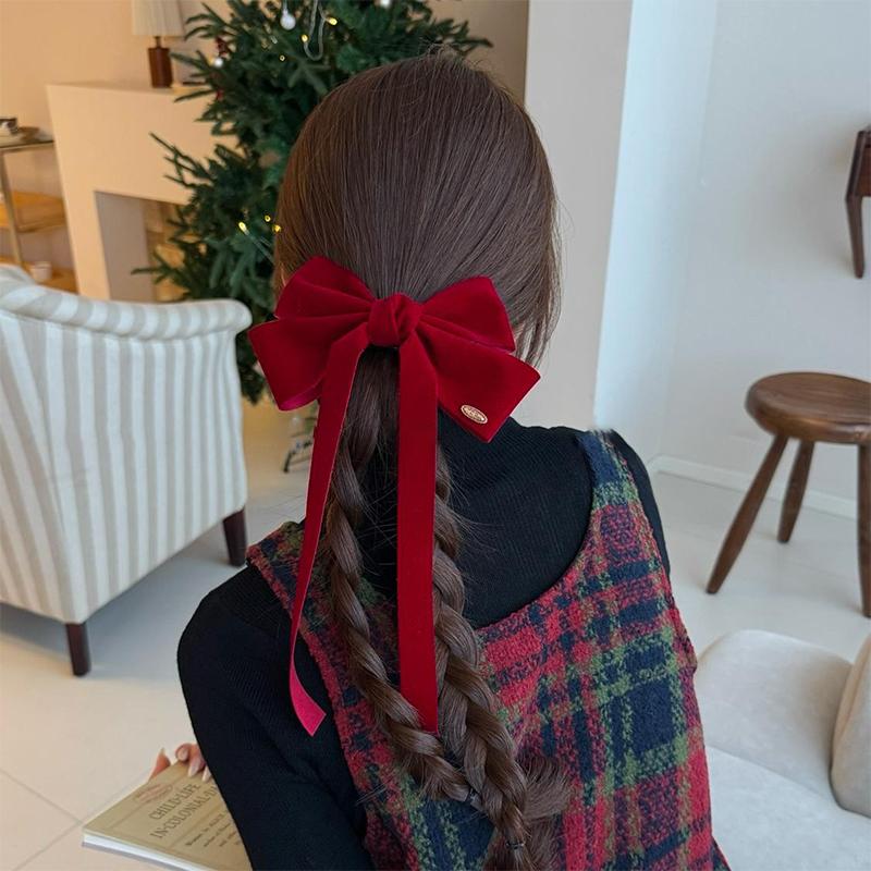 

Элегантная заколка-лента с бантом для женщин и девочек, универсальные однотонные заколки-банты для волос, изысканные аксессуары для волос, подарки красный