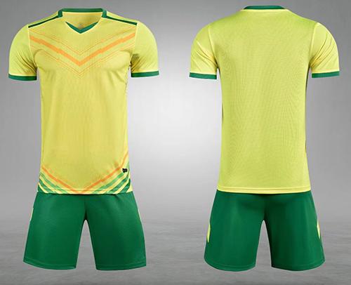 Men Short Sleeve Yellow Soccer Jersey Set  Purple Adult Football Uniform Boy Blue  Kids Soccer Shirt Customized Name DIY Number