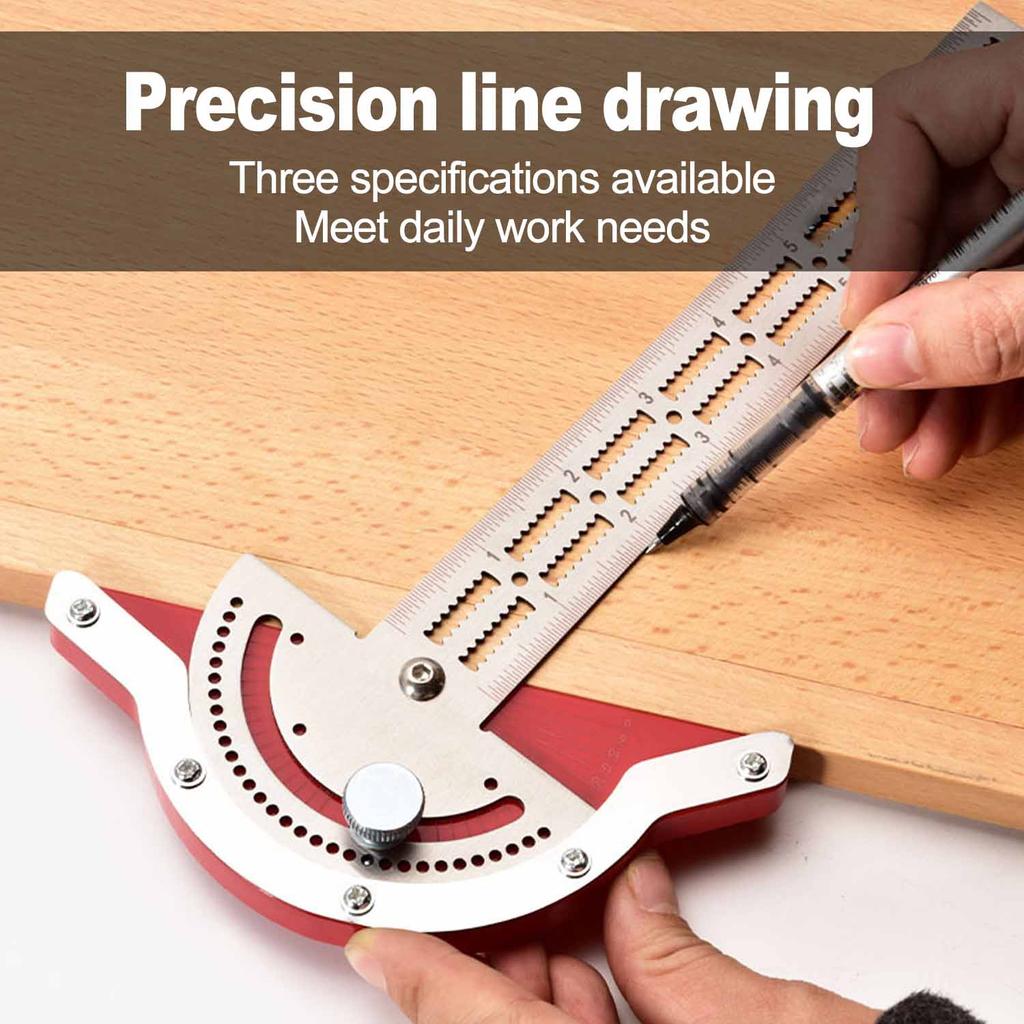 0-180 Degree Woodworkers Edge Ruler Stainless Steel Protractor Angle Angle Precision Carpenter Measuring Tool