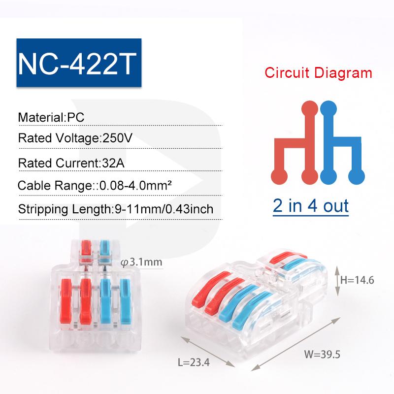 5PCS Quick Wiring Wire Connectors Universal Spring Splicing Cable Connector Push-in Compact Conductor Terminal Block SPL
