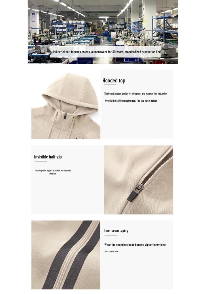 Men's Outdoor Half-Zip Hooded Sweatshirt - APH Series, Long Sleeve for Autumn & Winter Warmth, Bird House Style