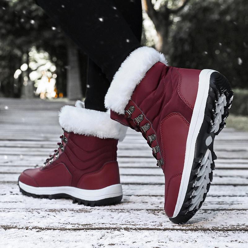 Boots Snow boots Cotton boots Fleece thickened thermal cotton shoes Large size thick-soled non-slip cotton boots
