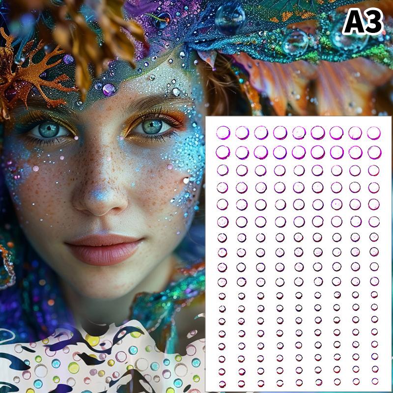 1 Sheet 162Pcs  Stickers  Jewels Stickers Self Adhesive Face Body Gem Stickers Diy Decorative Crafts