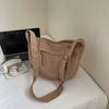 Borsa a spalla in velluto a coste da donna borsa a tracolla a tinta unita
