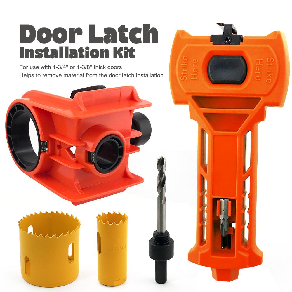 

Door Latch Mortise Tool Installation Kit+Ball Door Lock Installation Kit Fit 1-3/4 or 1-3/8 Thick Door for Metal or Wood Doors помаранчевий
