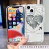 Love aircraft route is suitable for Apple 16 mobile phone case iPhone15 set 14promax transparent 13 airbag 12 bursts