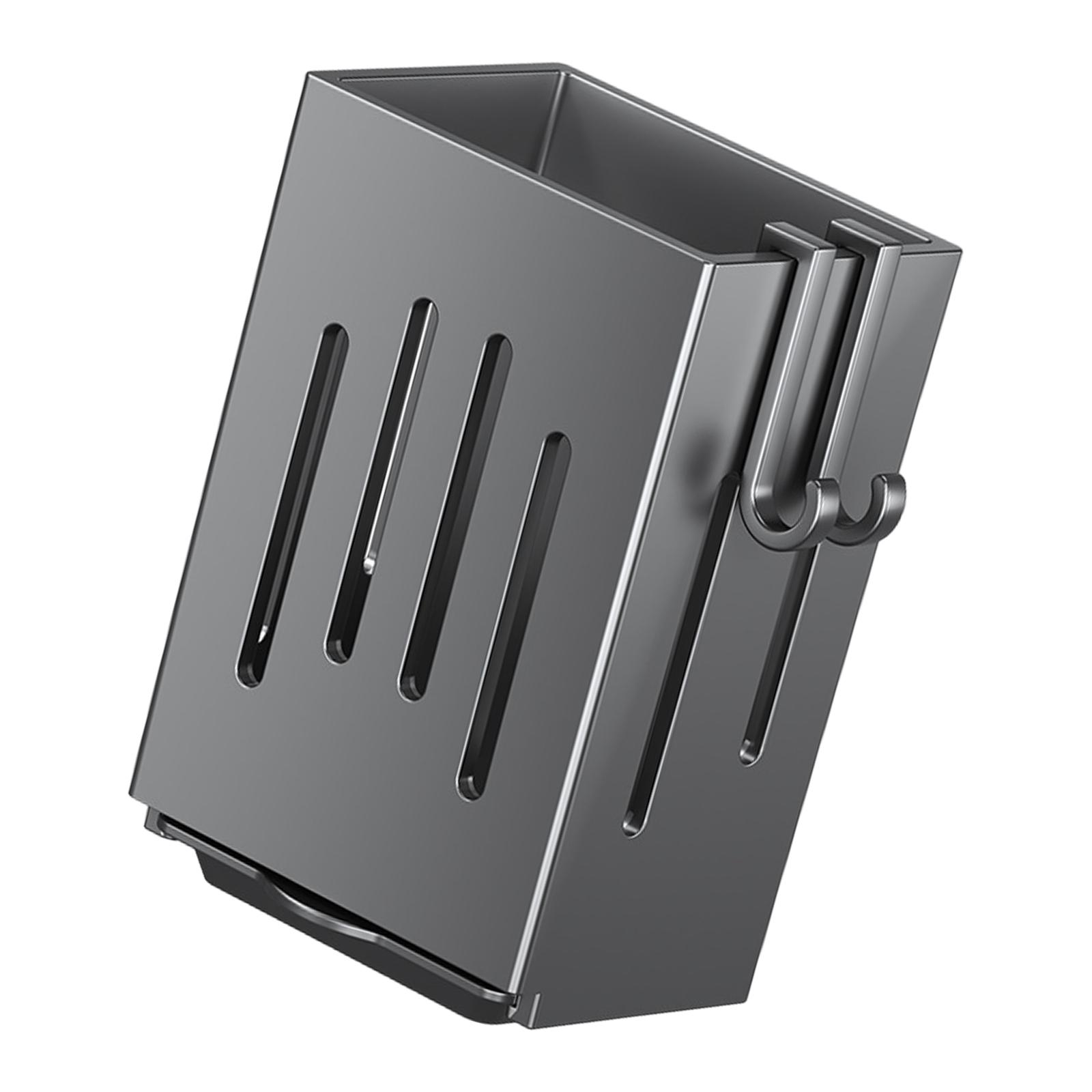 Эффективная настенная стойка для кухонных принадлежностей с держателем для палочек для еды и ящиком для хранения столовых приборов чёрный 529₽