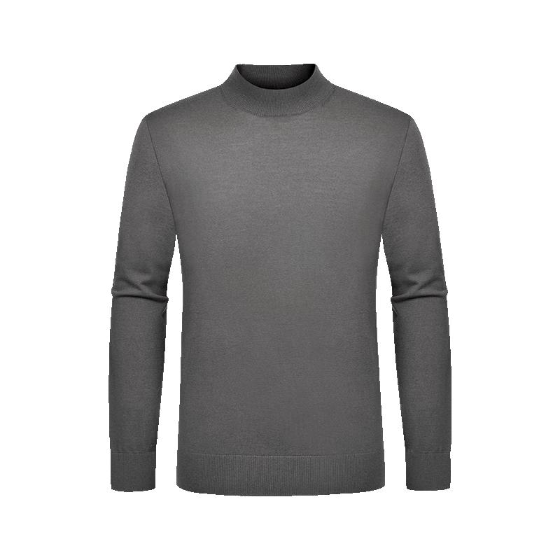 Мужской простой однотонный шерстяной вязаный пуловер Goldlion M серый