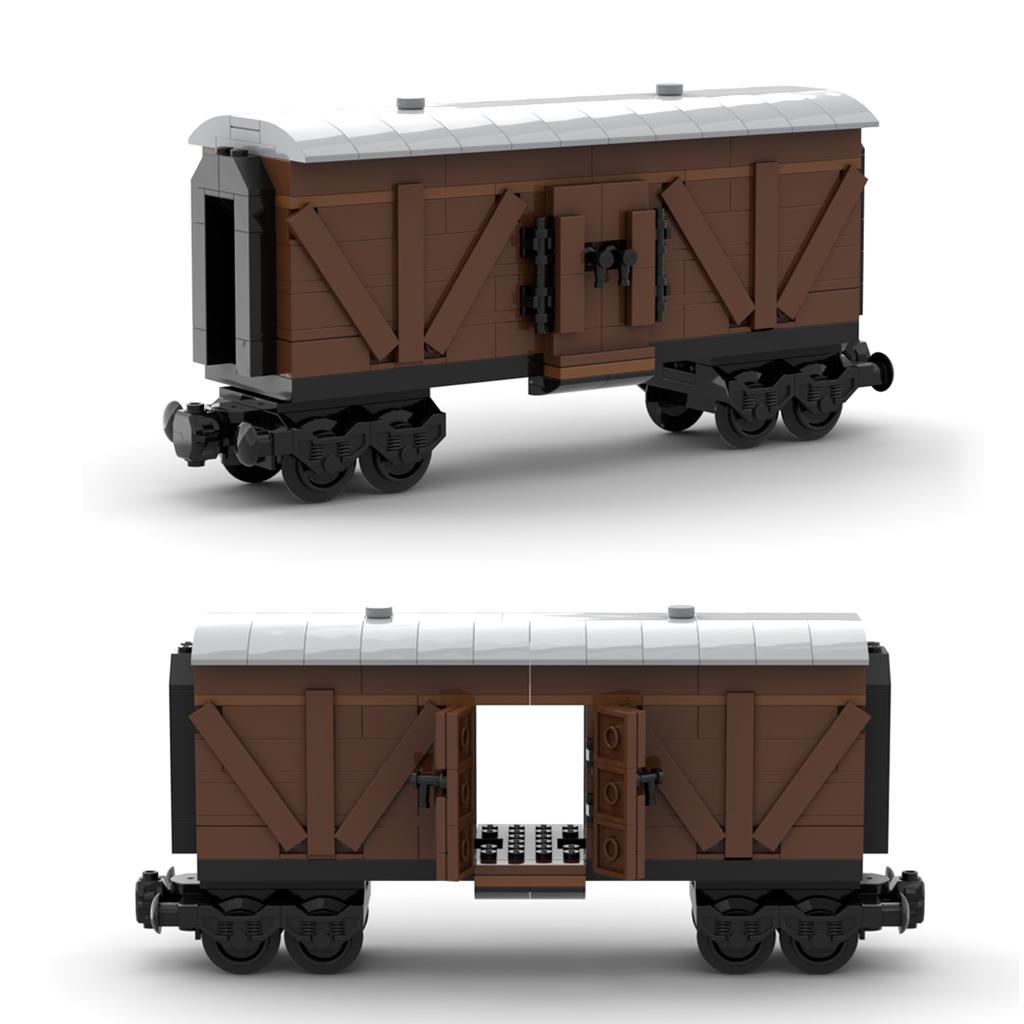 MOC Creative DIY Train Base Boiler Transport Vehicle Urban Retro Carriage Container Brick Playset Children's Toys Playsetss