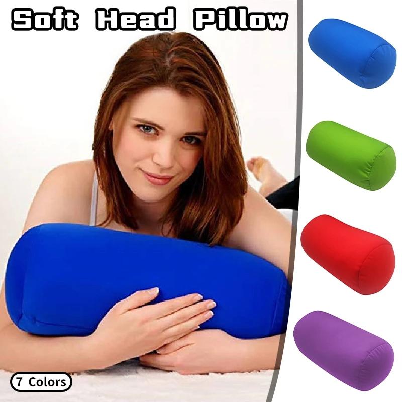 Soft Head Pillow Multifunction Foam Neck Sleeping Cervical Office Travel Nap Pillow Microbead Back Cushion Roll Cylinder Throw