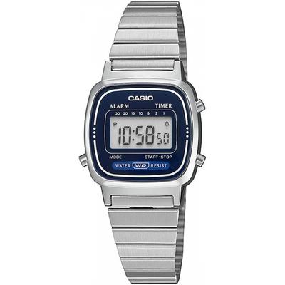 Ladies Digital Watch Silver Navy La670wa 2