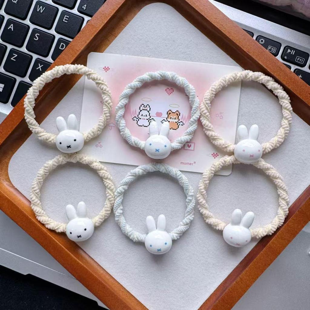 Miffy Macaron Hair Tie: Adorable, High-Elasticity, Durable Ponytail Scrunchie