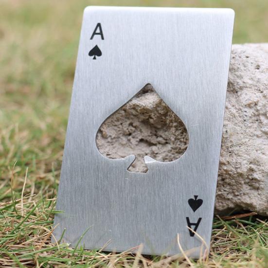 2/3Pcs Poker Card Bottle Opener Heavy Duty Stainless Steel Spade A Manual Beer Bottle Can Opening Tool Kitchen Gadget Seniors Arthritis Chef Gift