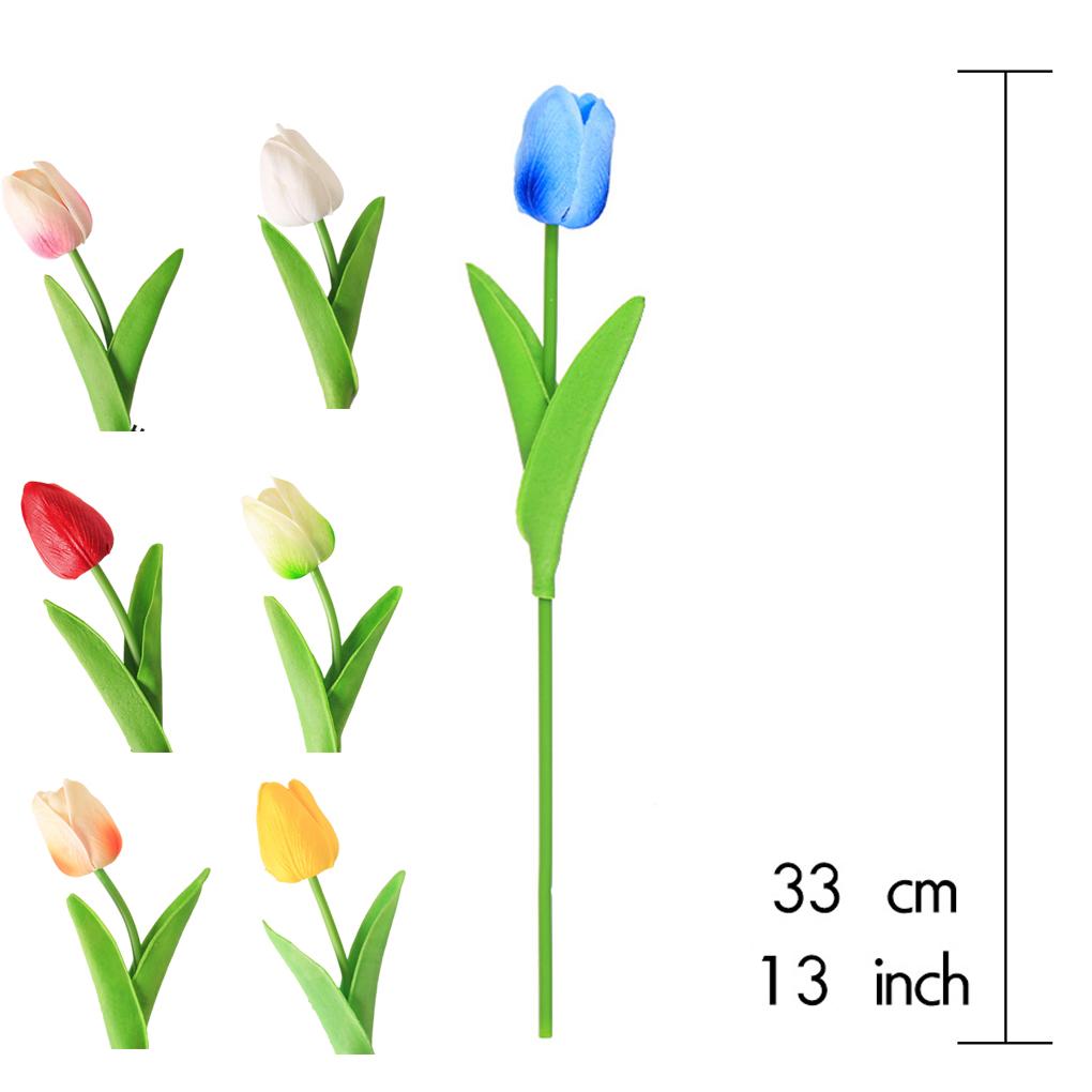 10PCS Artificial Flowers Tulip Bouquet PE Fake Flowers Wedding Garden Decoration Outdoor Home Garden Bouquet Vase Decor Plant