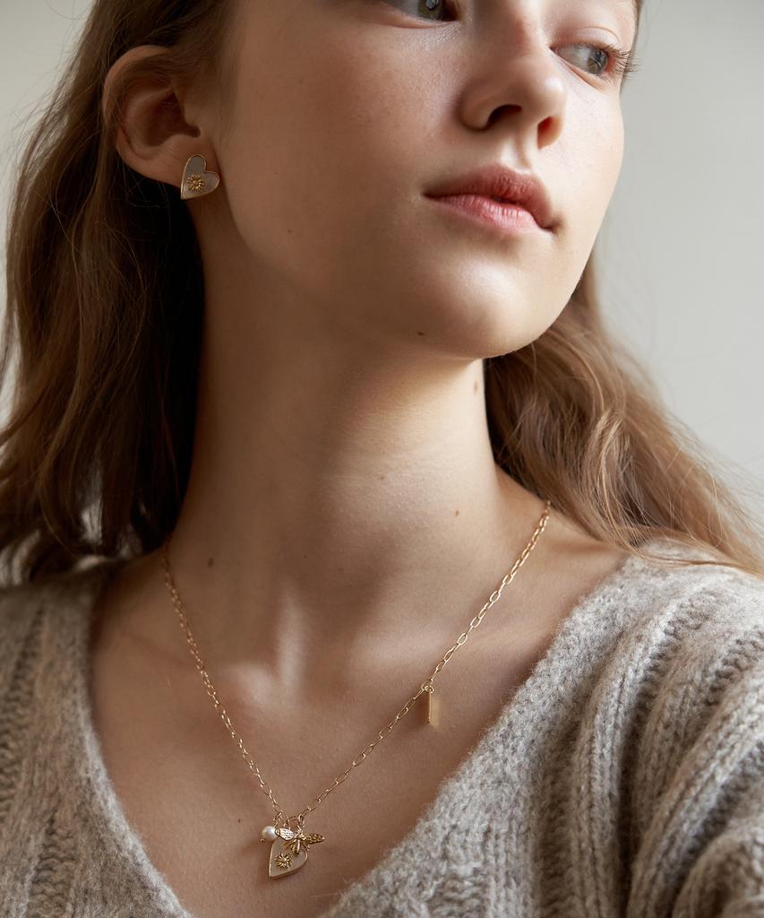 Tatiana Necker Flower Heart Necklace_Nz1139