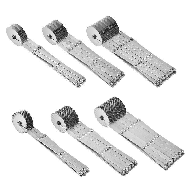 3/5/7 Wheel Cutter Dough Divider Knife Flexible Stainless Steel Roller Blade Pizza Pastry Peeler Stainless Steel Baking Pan Tool