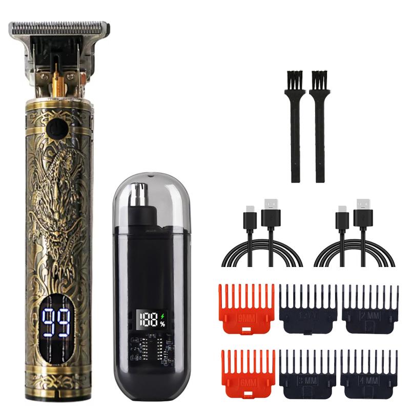 New Nose Hair Trimmer And T9 Hair Clipper Set For Mens Care Set Portable Mini USB charging Nose And Ear Hair Trimmer 2025