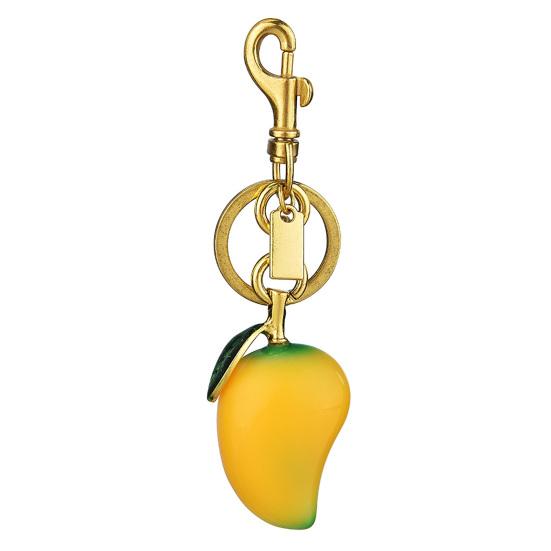 

Keychain Pendant Solid Resin Mango Shape Design Key Chain with Anti-Oxidation Lobster Clasp Small Bag Charm жёлтый