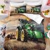 Tractor Bedding Set With Pillow Cover 75X50Cm, Tractor Pattern Boys Quilt Cover Set, Microfiber Comfortable Duvet Cover Set