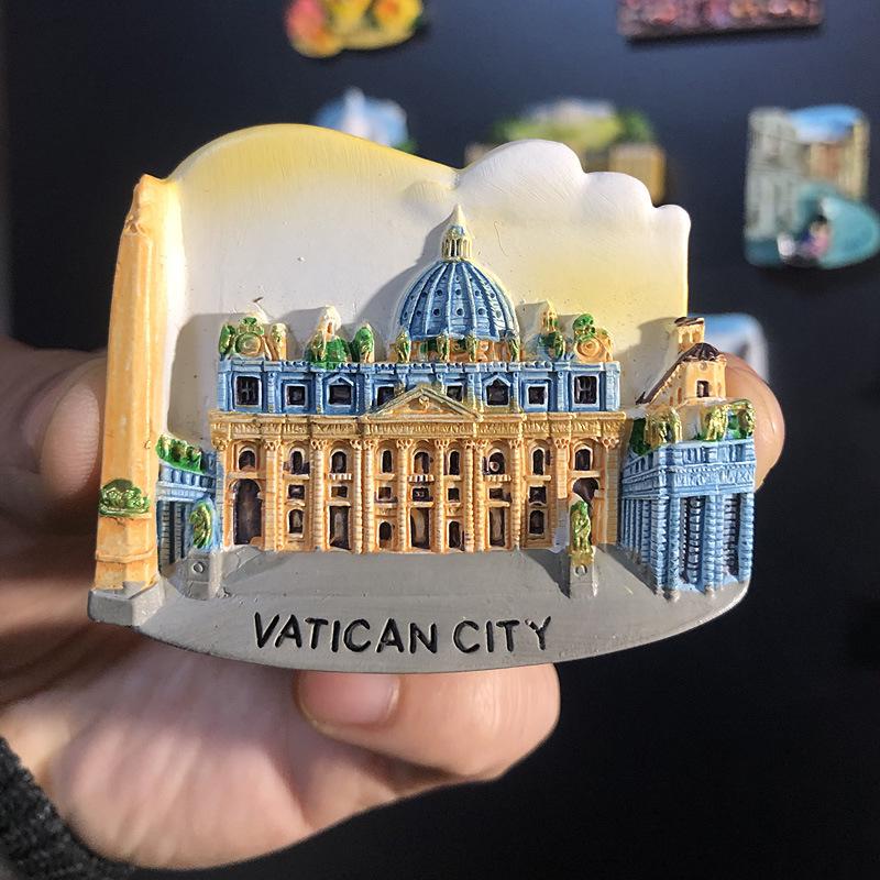 3D City Travel Souvenir Magnets: European and Global Regions