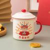 Fa Cai Nostalgic Ceramic Mug Wenyi Fan Imitation Enamel Coffee Water Cup Souvenir Home Office Drinking Cup
