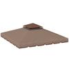 Replacement Roof for Gazebo 3x3m Water-Repellent Gazebo Roof with Double Roof Water Drainage Holes Khaki