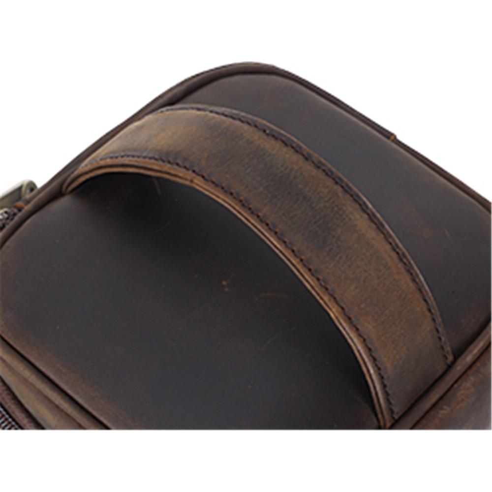 Men's Leather Hanging Toiletry Bag, Travel Shaving Kit, Portable Cosmetics Storage Bag, Toiletry Case