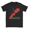 Camiseta Vintage Bandera de Marruecos Dima Magreb Mapa de Marruecos Camisetas de Algodón Puro Camiseta para Verano de Hombre Tops de Manga Corta