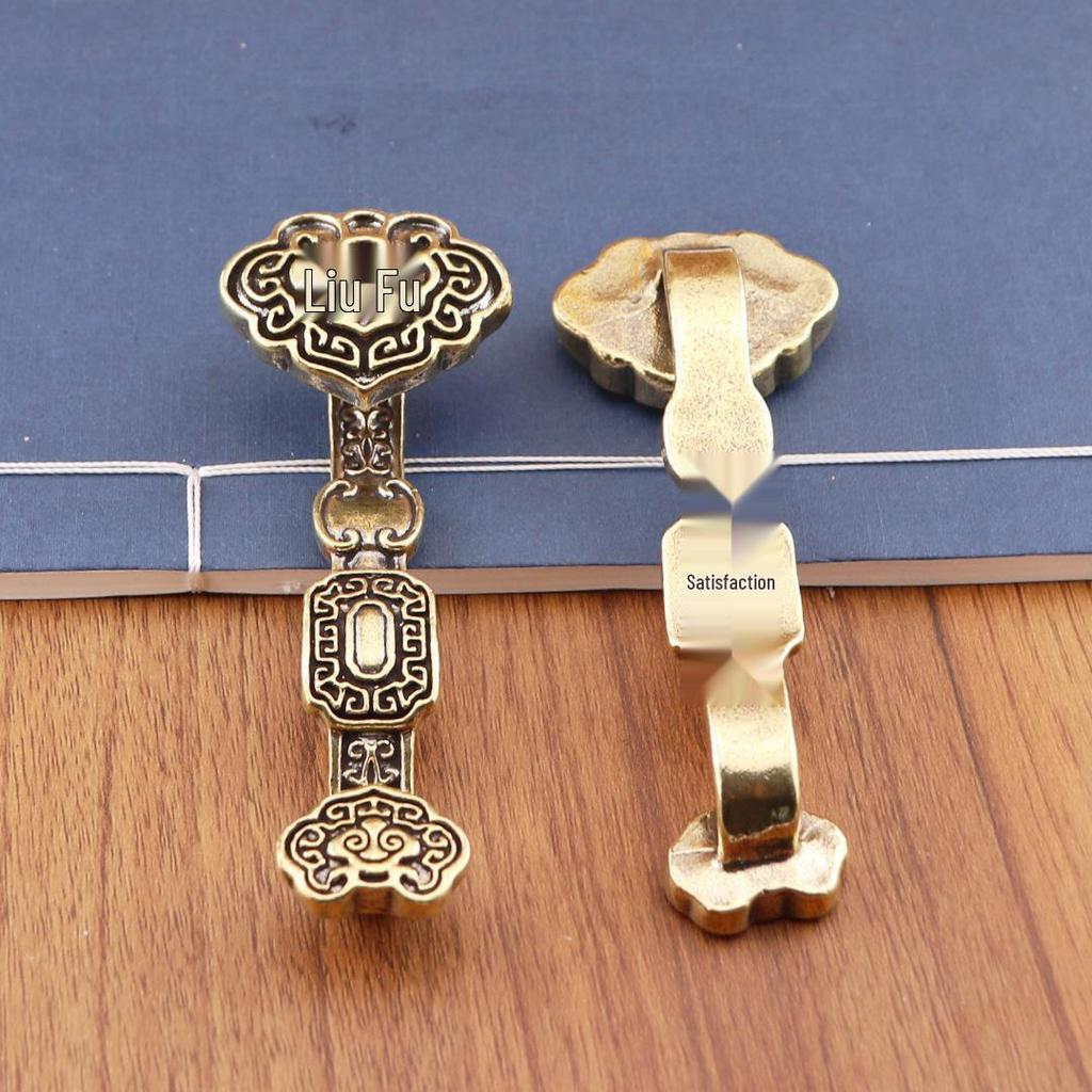 Pure Brass Retro Ruyi Handpiece: Auspicious Home & Office Ornament