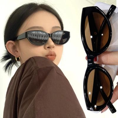Okulary przeciwsłoneczne w stylu retro, małe, owalne, damskie, kocie oczy, modne, kolorowe, lustrzane, gogle, punkowe, sportowe, okulary