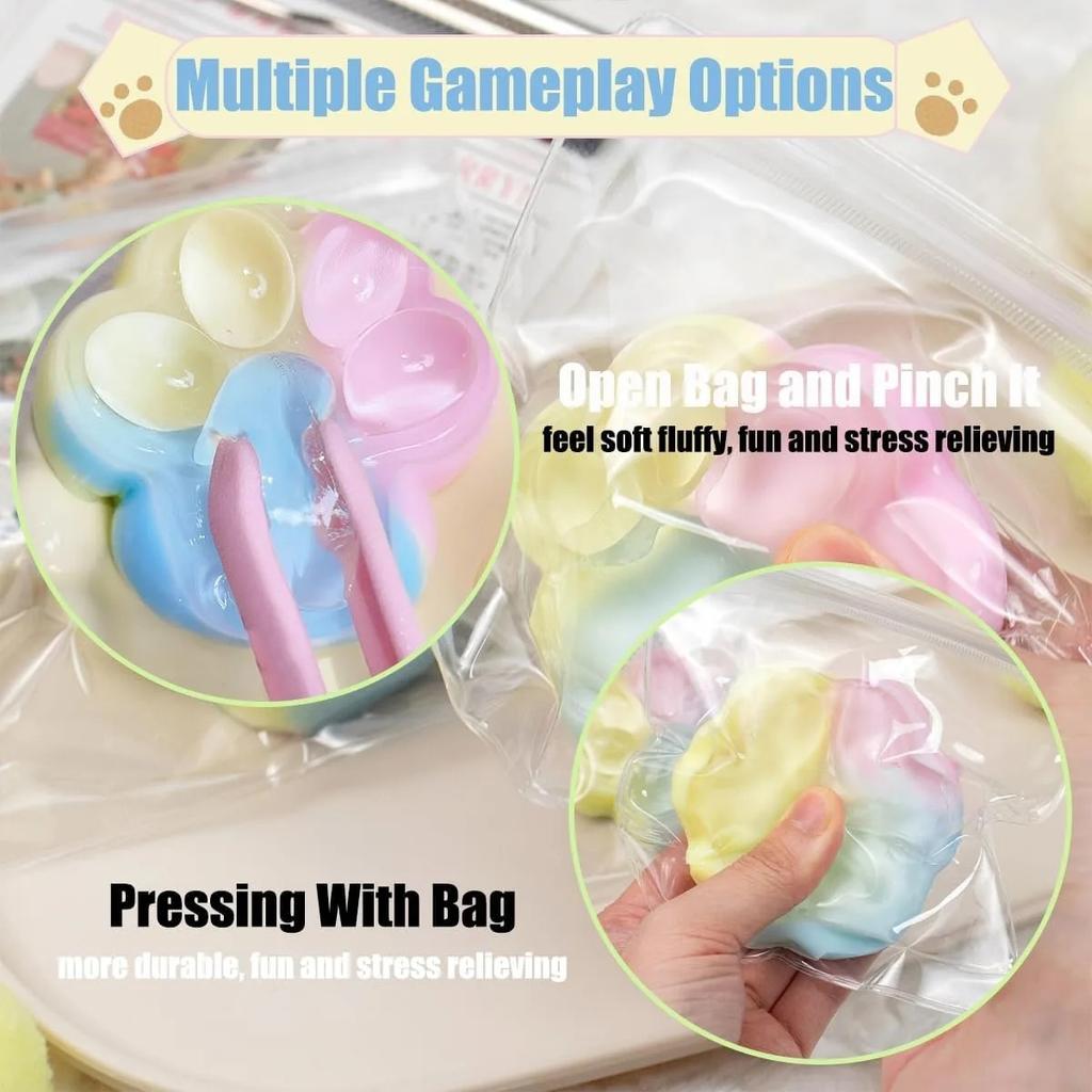 Taba Squishy Cat Paw - Super Soft Sensory Fidget Toy For Stress Relief, Fun Sticky Squishies For Kids & Adults