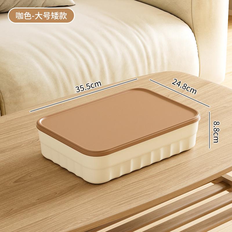 Stolní úložný box, kosmetika, svačiny, úložný box na drobnosti, zesílený velkokapacitní úložný box s víkem a držadlem