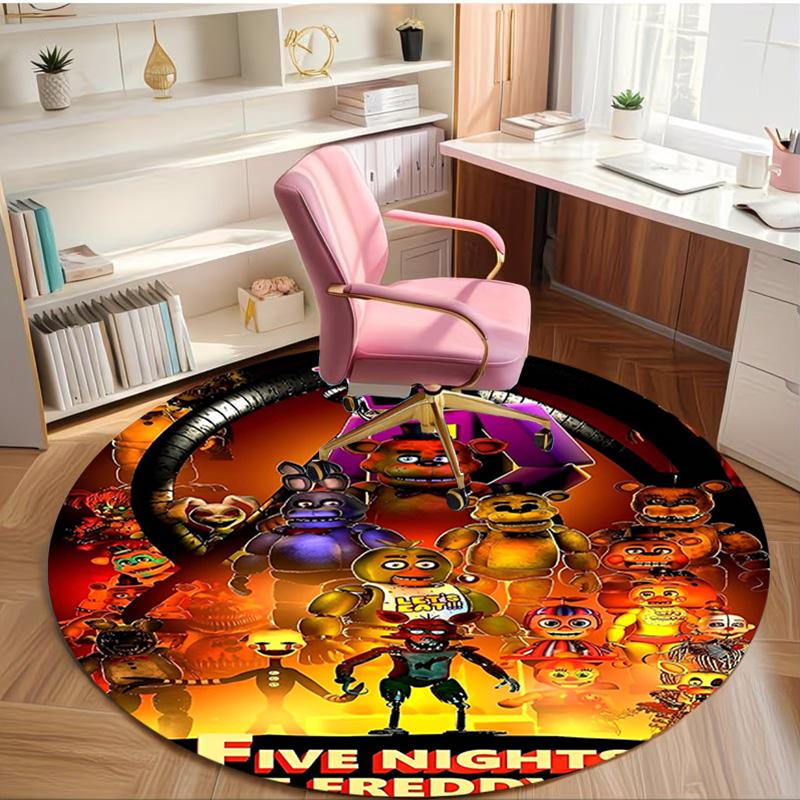 Five Nights at Freddy's Print Round Rug, Washable Floor Carpet, For Entryway Dorm Laundry Room Office Study, Home Decor Birthday Christmas Gift