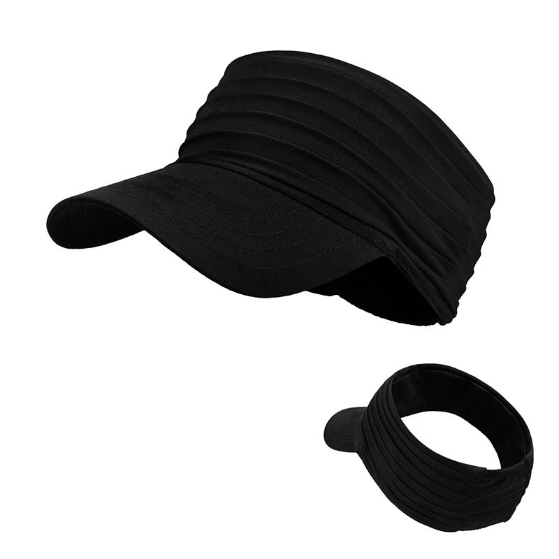 

Summer Empty Top Hat Breathable Quick-dry Men Women Beach Visor Hat Elastic Sunshade Outdoor Running Tennis Golf Sun Hat чорний