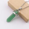 Handmade Amethyst Rose Quartz Hexagonal Pillar Pendant Necklace (N760)