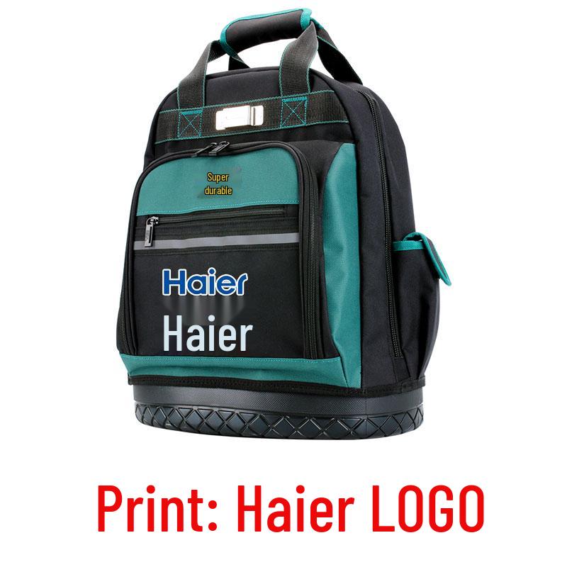 Multifunctional Double Shoulder Tool Backpack, Wear-Resistant Canvas, Large Capacity, Portable Electrician's Repair Bag