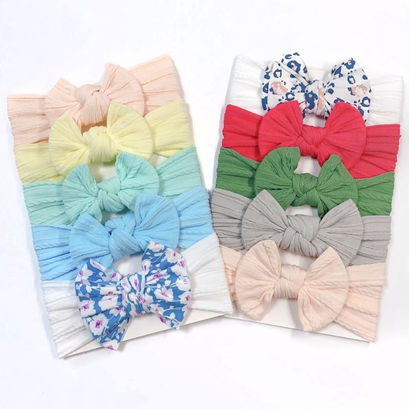 New Children's Headband Set, Princess Hair Accessories, Cute Baby Nylon Bow Headscarf, Baby Headband.