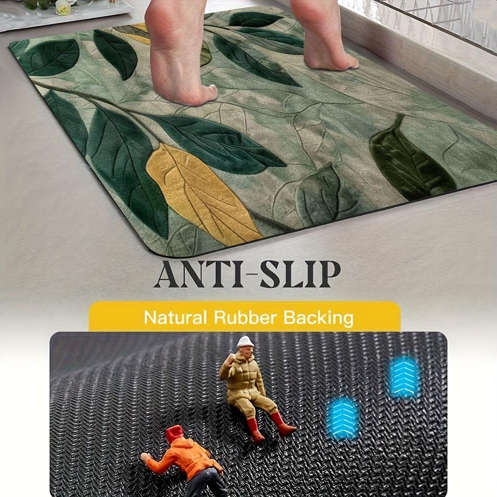 VIKAMA Premium Leaf Carpet Green Dirt-Resistant Bathroom Mat Waterproof Non-Slip Doormat Rug For Bedroom Carpet For Live Room