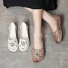 2.5cm Summer Folk Style Retro Soft-soled Flower Mother Flat-bottomed Hollow Middle-aged and Elderly Sandals Women
