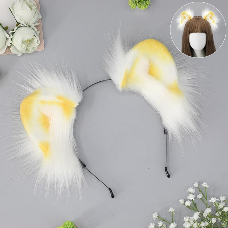 Fluffy Cat Ear Headband Cosplay Anime Convention Lolita Kawaii Costume Accessory Handmade Plush
